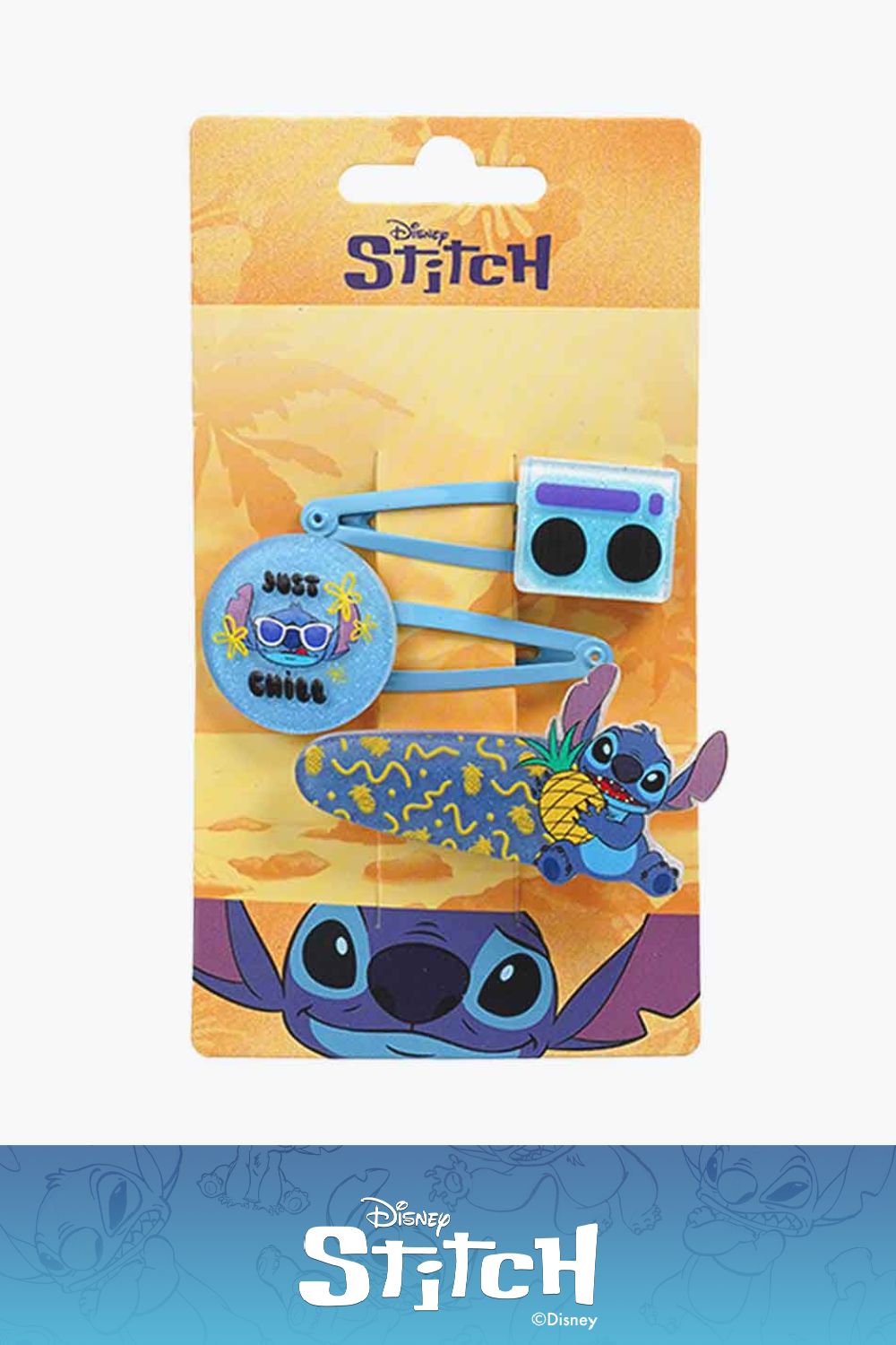 Set x3 hebillas para el cabello con diseño de stitch